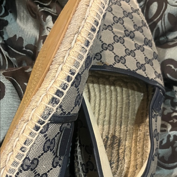 Gucci Beige and Blue Logo Espadrilles WORN size 10.5 men’s - Picture 4 of 13